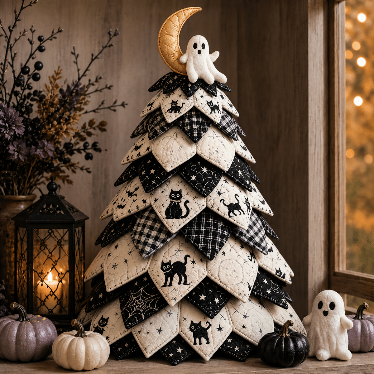 Halloween Quilted Fabric Tree Kit | 3D DIY Tabletop Centerpiece