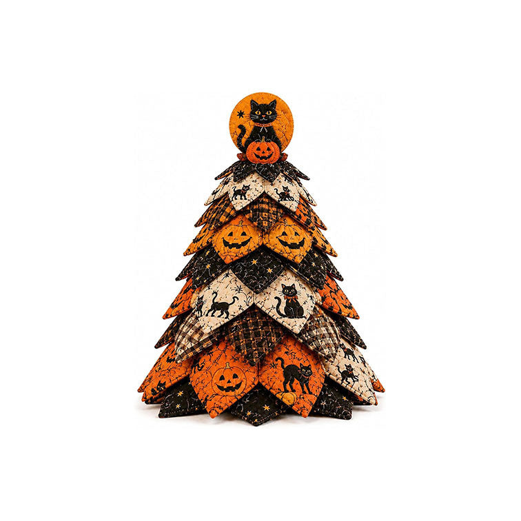 Halloween Quilted Fabric Tree Kit – DIY 3D Centerpiece Sewing Craft