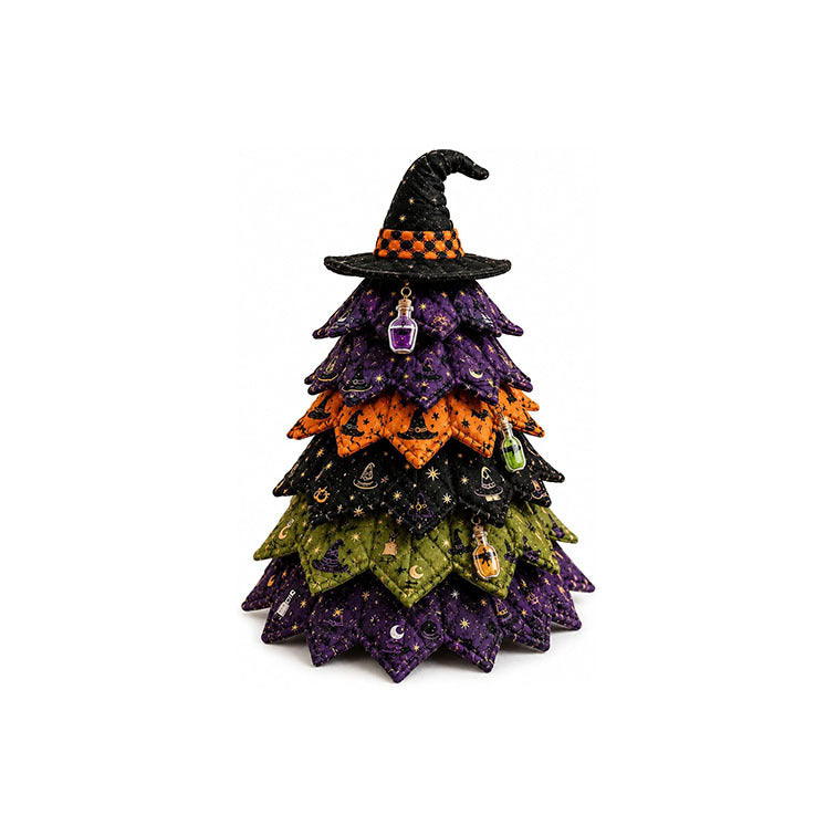 Halloween Quilted Fabric Tree Kit – DIY 3D Sewing Craft for Home Decor